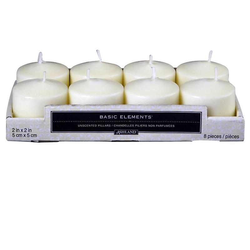 Ashland® Basic Elements™ Ivory Pillar Candles, Value Pack