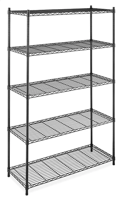 Whitmor Supreme Large 5-Tier Shelving, Black
