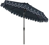Elegant Valance 9Ft Umbrella in Navy & White
