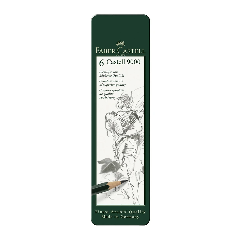 Faber-Castell® 9000 Graphite 6 Pencil Tin Set