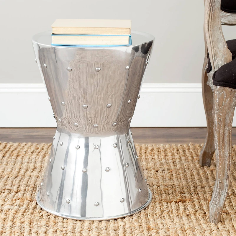 Thorium Rivet Stool in Silver