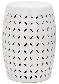 Lattice Petal Garden Stool in White