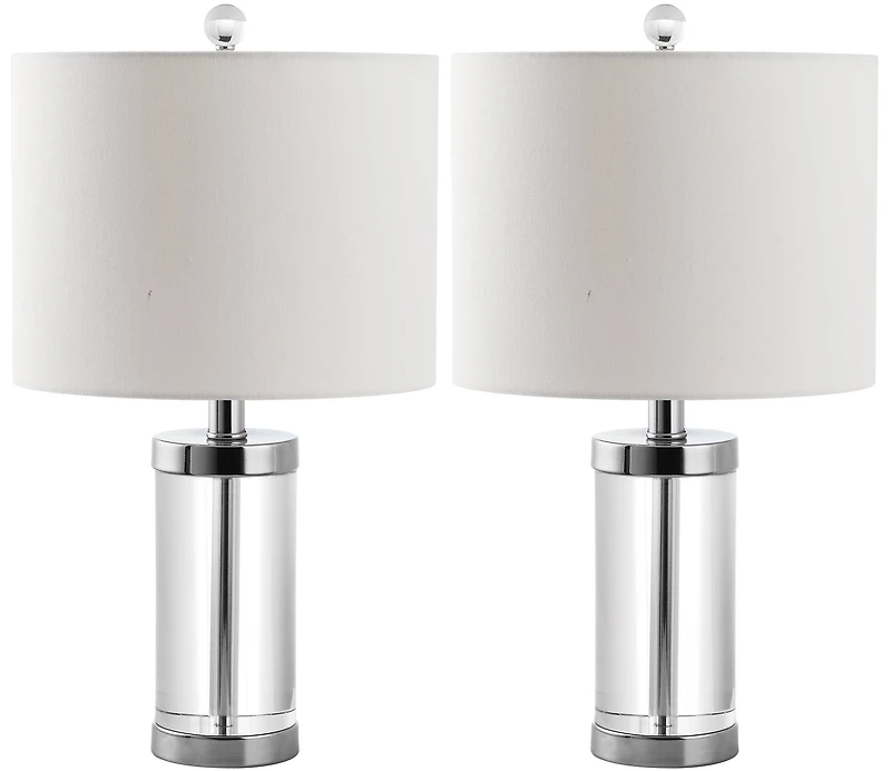 Laurie Crystal Table Lamp Set in Crystal