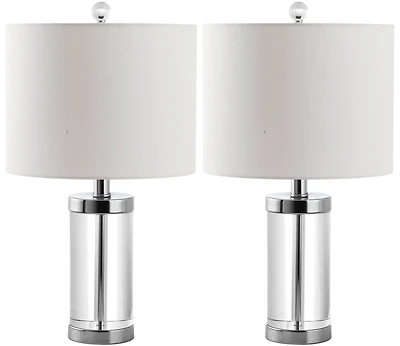 Laurie Crystal Table Lamp Set in Crystal