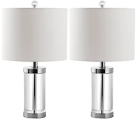 Laurie Crystal Table Lamp Set in Crystal