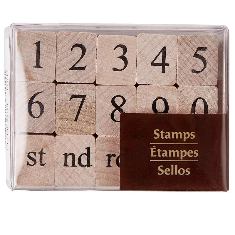 6 Pack: Numbers Wood Stamp Set by Recollections™