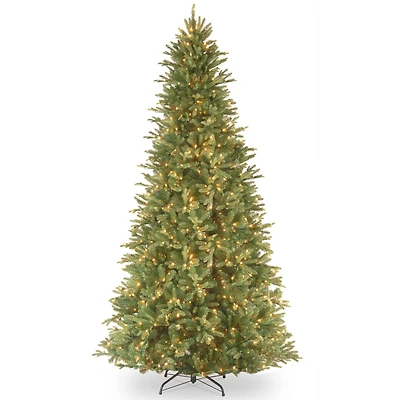 12 Ft. Pre-Lit Feel Real® Tiffany Fir Slim Artificial Christmas Tree, Clear Lights