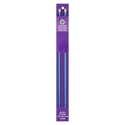 14" Anodized Aluminum Knitting Needles by Loops & Threads