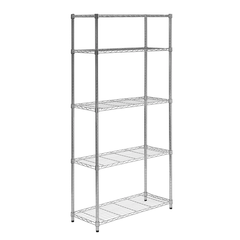 Honey Can Do 5-Tier Chrome Storage Shelves, 200 lbs. Capacity