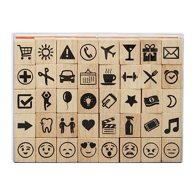 Icon & Emoji Wood Stamp Set by Recollections™