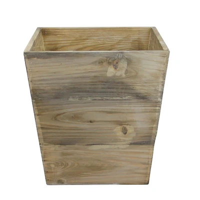 13.75" Country Rustic Natural Wood Storage Bin