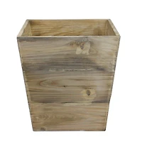 13.75" Country Rustic Natural Wood Storage Bin