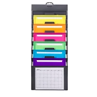 Smead® Cascading Wall Organizer, Gray with 6 Bright Pockets