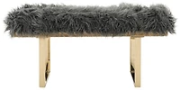 Maia Faux Lamb Bench in White