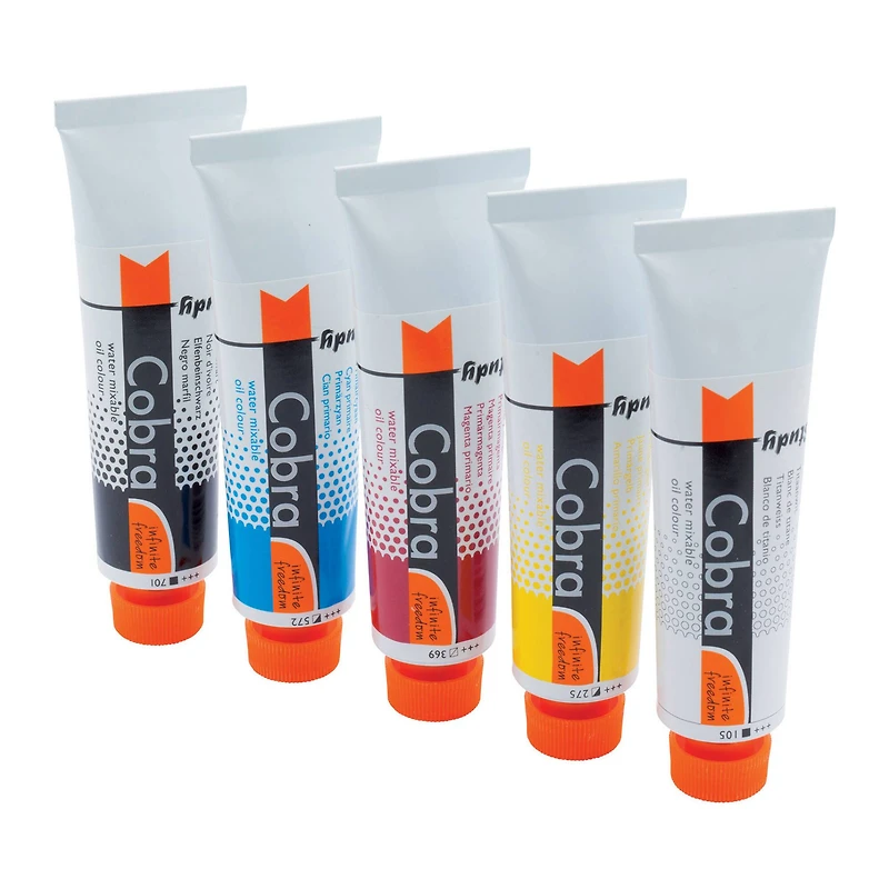 Cobra Study Water Mixable Oil Colour, Primary Mixing Set