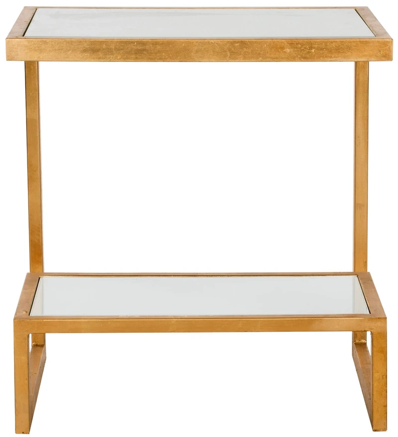 Kennedy Accent Table in Gold & White