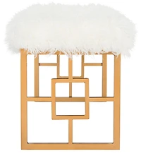 Mera Faux Lamb Bench in White