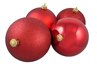 4ct Red Hot Shatterproof 4-Finish Ball Ornaments