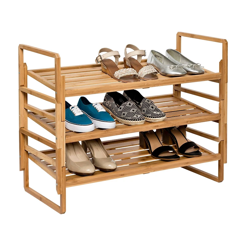 Honey Can Do 3-Tier Nesting Bamboo Shoe Rack