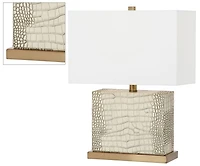Delia Table Lamp in Creme Alligator
