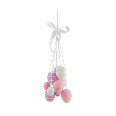 Pastel Pink, Purple and White Easter Egg Cluster Hanging Decoration