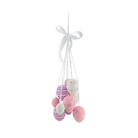 Pastel Pink, Purple and White Easter Egg Cluster Hanging Decoration