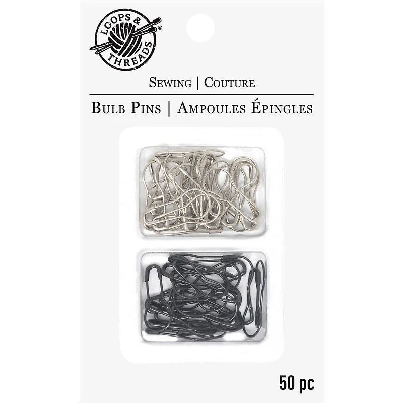 12 Packs: 50 ct. (600 total) Bulb Pins by Loops & Threads®