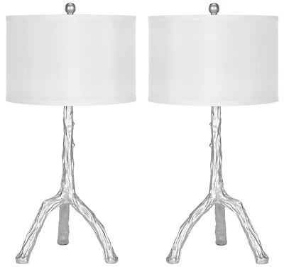 Branch Table Lamp Set in Silver