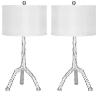 Branch Table Lamp Set in Silver