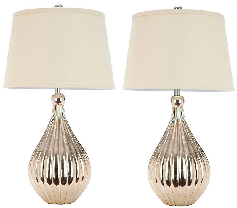 Elli Table Lamp Set in Champagne