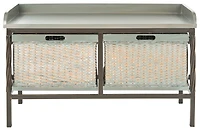 Noah Storage Bench in Antique Pewter/French Grey