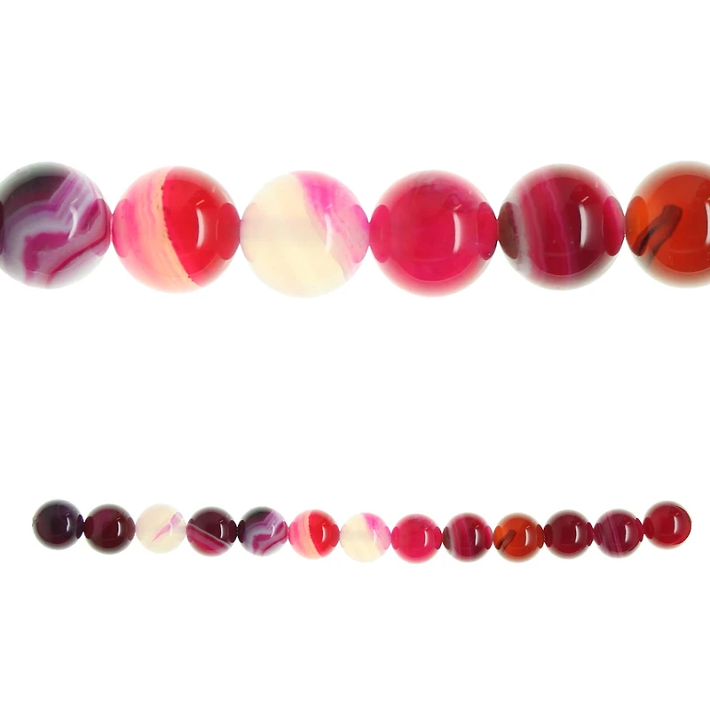 12 Pack: Pink Dyed Agate Round Beads, 12mm by Bead Landing™