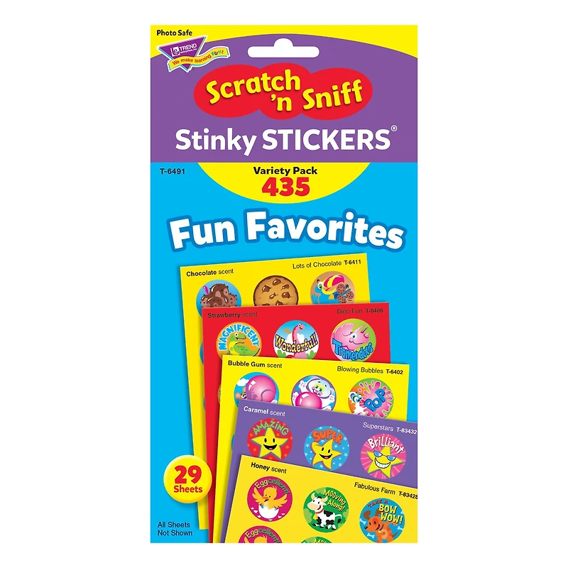 Trend Enterprises® 1” Fun Favorites Stinky Stickers®, 435 Pack