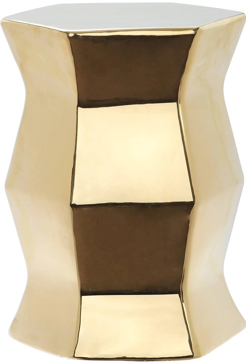 Modern Hexagon Garden Stool in Gold