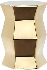 Modern Hexagon Garden Stool in Gold