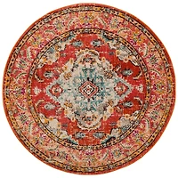 Monaco Border Medallion 3' X 3' Round Area Rug