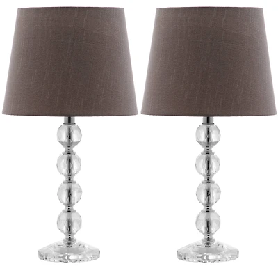 Nola Stacked Crystal Ball Lamp Set in Grey