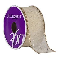 1.5" Sheer Wired Glitter Ribbon by Celebrate It® 360°™