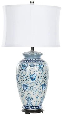 Paige Jar Lamp in Blue & White
