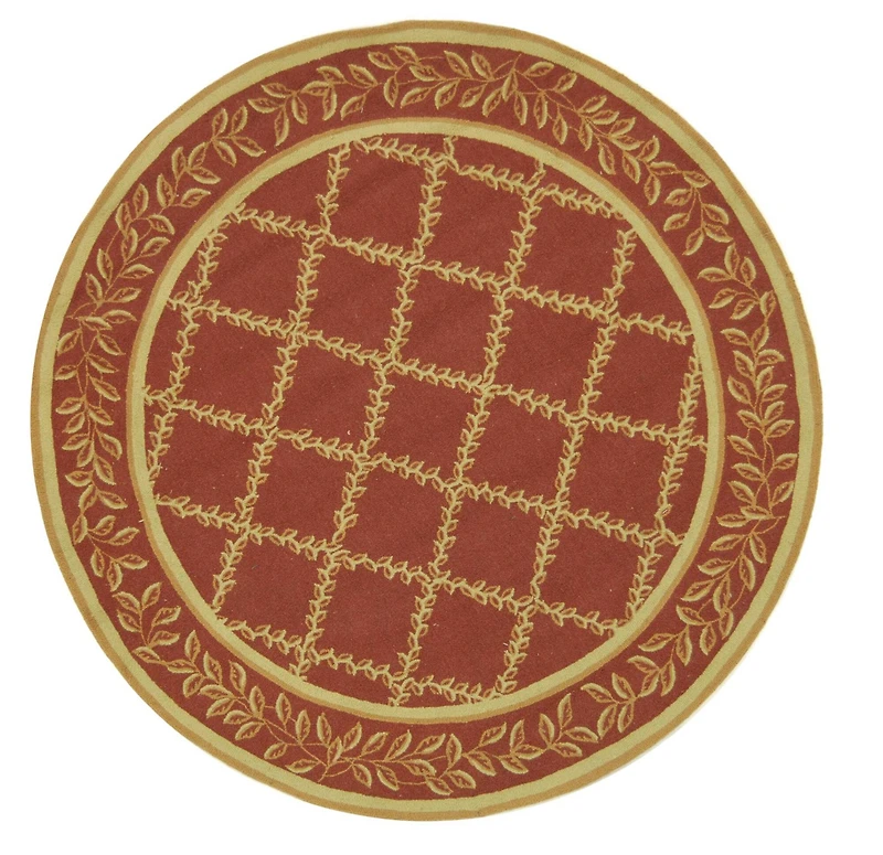 Chelsea Leaf Border 4' X 4' Round Area Rug