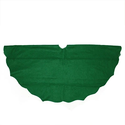 38" Christmas Traditions Green Scalloped Edge Tree Skirt