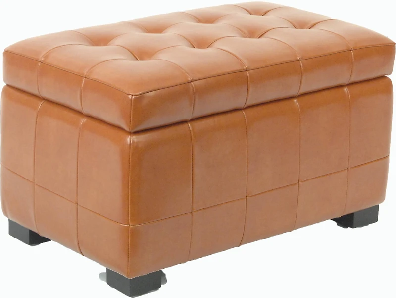 Manhattan Small Storage Ottoman in Saddle
