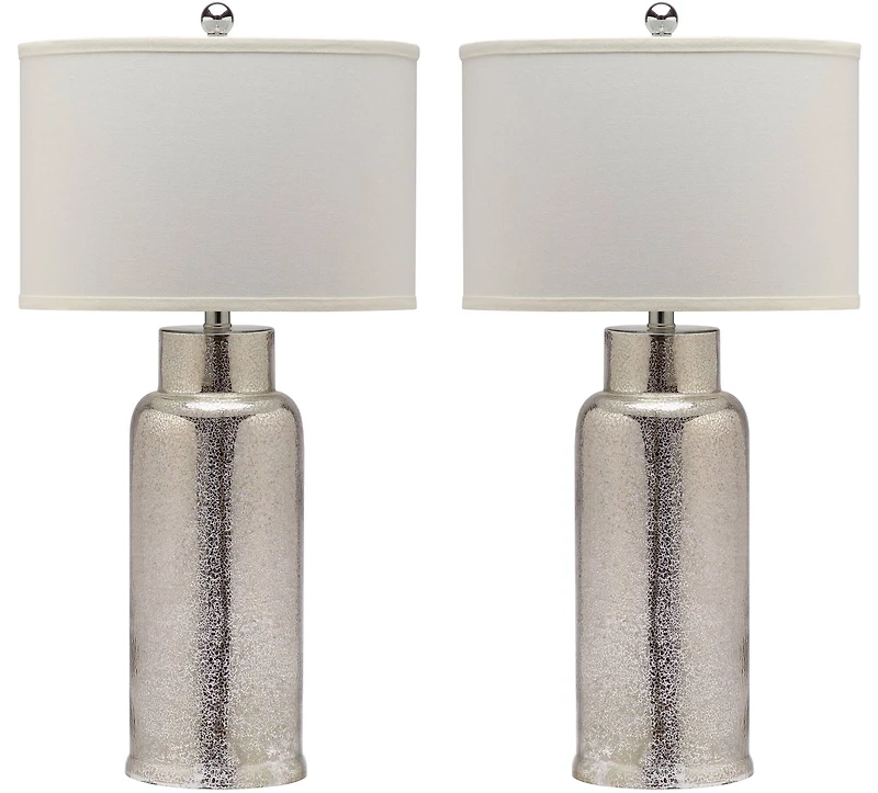 Bottle Glass Lamp Set in Silver