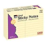 Sticky Notes, 4" x 6" Lined, 12 Pack