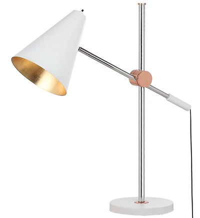 Alexus Table Lamp in Chrome / White