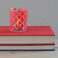 2.5" Basic Luxury Strawberry Margarita Triangles Glass Tea Light Candle Holder