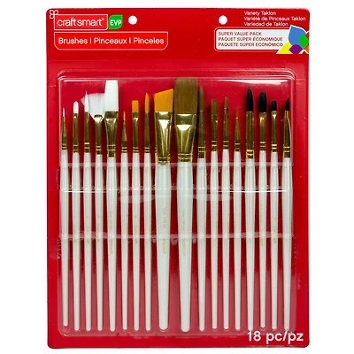 Variety Taklon Brush Super Value Pack by Craft Smart®