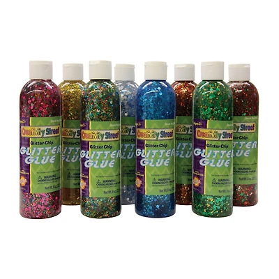 Glitter Chip Glue Assortment, 8 Pack