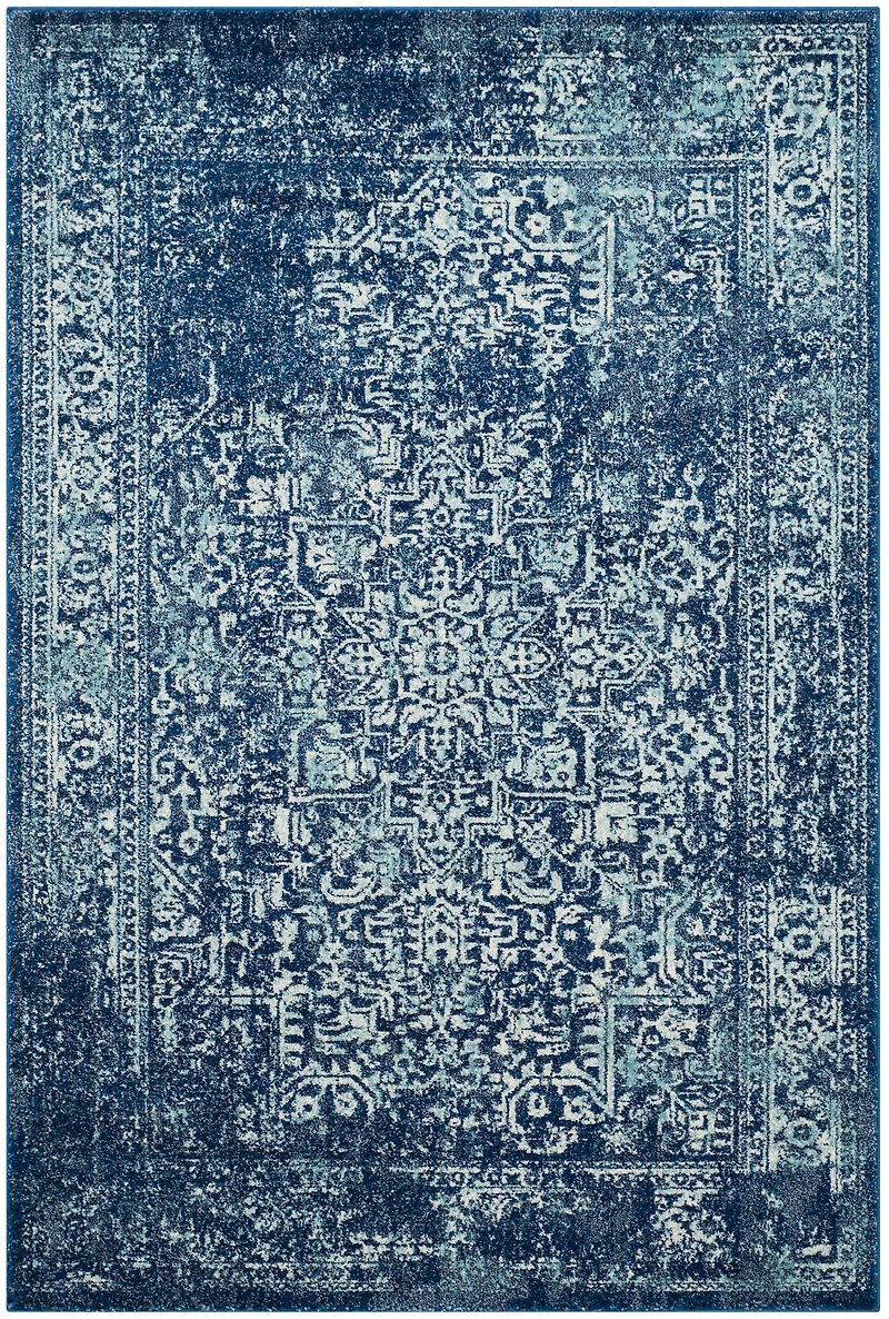 Evoke Distressed Border 4' X 6' Area Rug