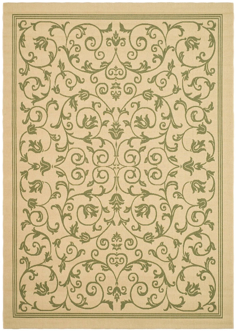 Courtyard Floral Scroll 4' X 5'-7" Area Rug